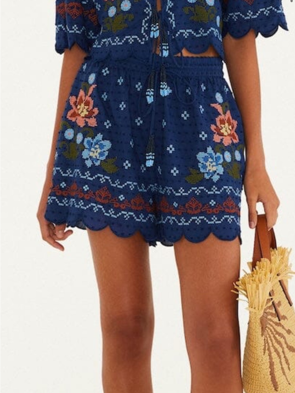 ISO Dark Blue Stitched Garden Shorts